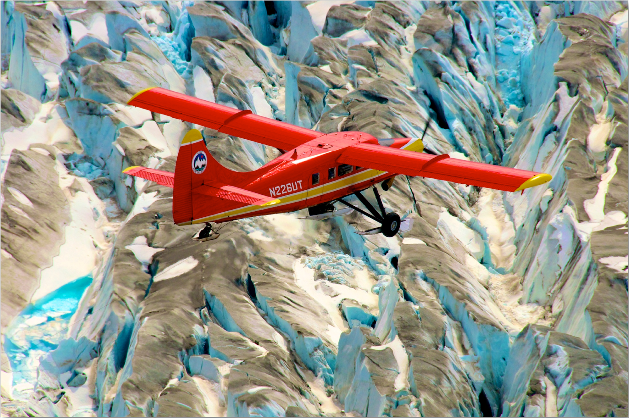 Operation IceBridge has used several different planes to collect measurements, including this one during an Alaska campaign to study mountain glaciers. (Courtesy Chris Larsen, University of Alaska-Fairbanks)